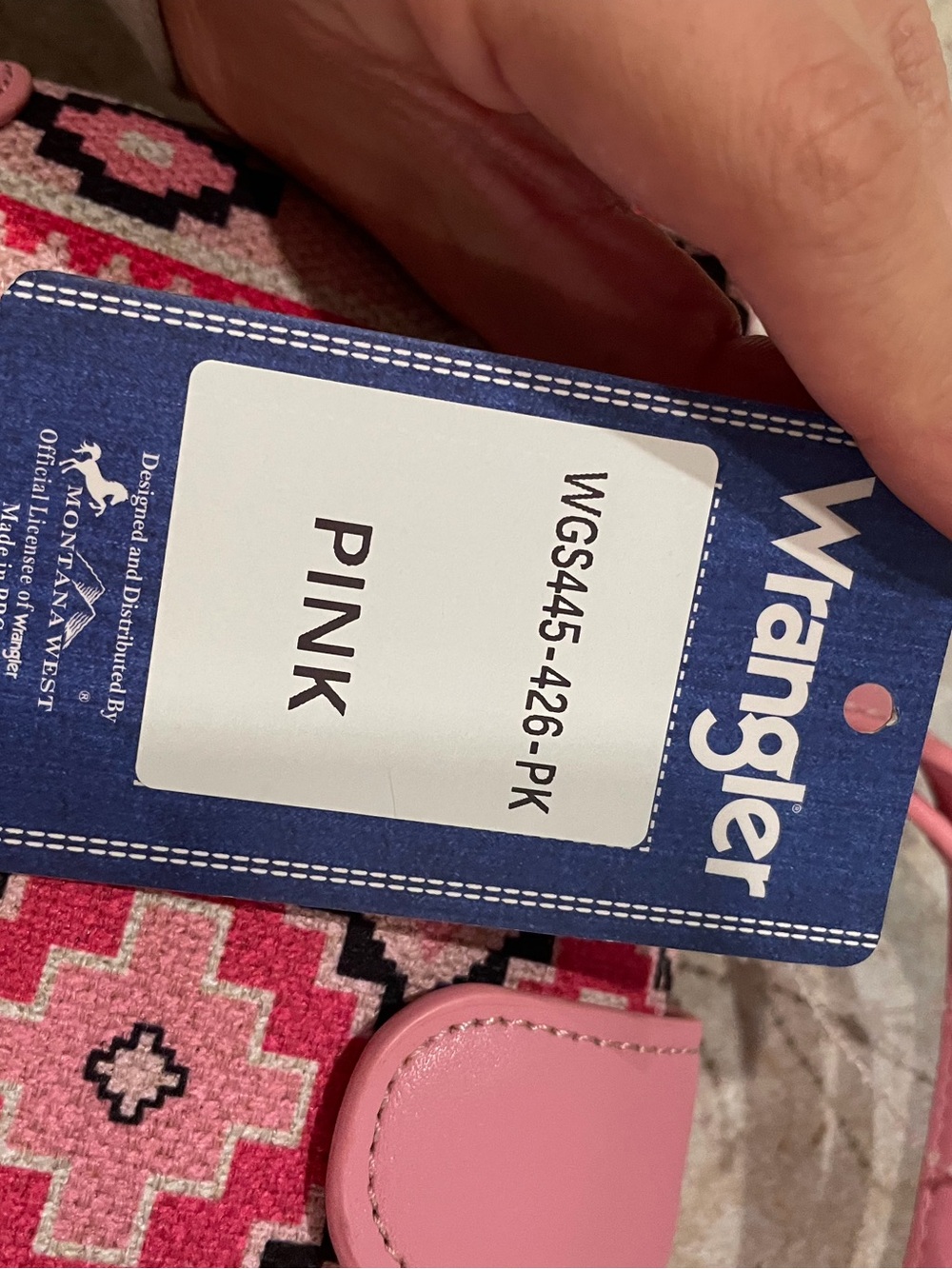 NWT Wrangler Pink Aztec Patterned Crossbody Bag - Picture 6 of 7